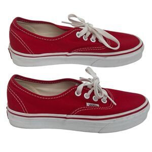 Vans Authentic Off The Wall Red Women’s 5.5 Men 4 Canvas Skater Low Top Shoes